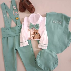 Mint Yeşili Yelekli Smokin Takım