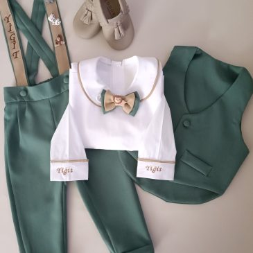 Yosun Yeşili Yelekli Smokin Takım