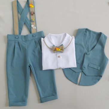 Küf Yeşili Yelekli Smokin Takım