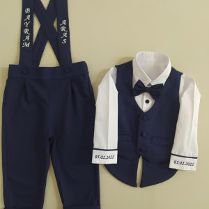 Lacivert Yelekli Smokin Takım