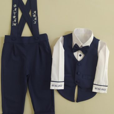 Lacivert Yelekli Smokin Takım