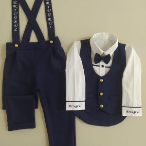 Lacivert Yelekli Smokin Takım