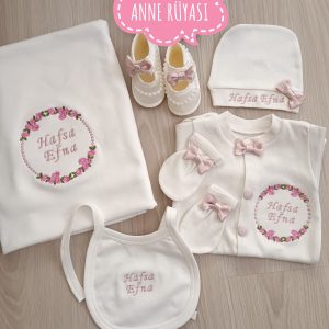 Pembe 5+1. Hastane Çıkış Seti +İlk Adım Ayakkabısı
