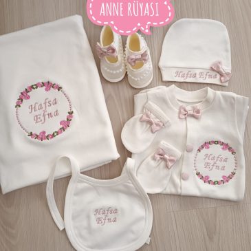 Pembe 5+1. Hastane Çıkış Seti +İlk Adım Ayakkabısı